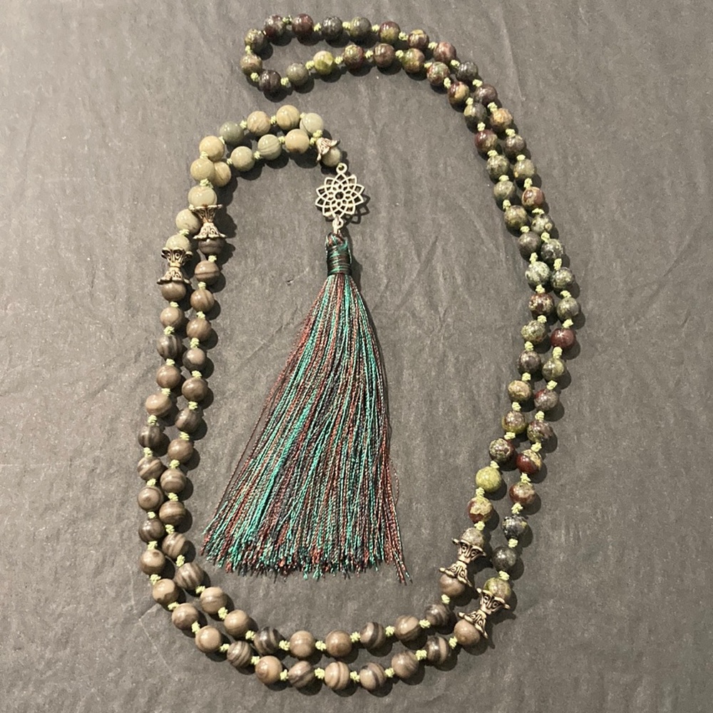 Hand knotted beaded mala